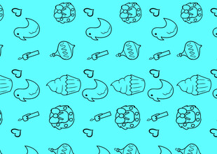 海洋动物手绘无缝图案