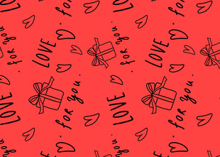 爱心文字红色浪漫背景图