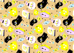 卡通风格多彩图案背景