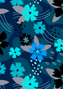 蓝色花卉图案背景纹理