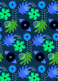 海洋生物花卉图案背景