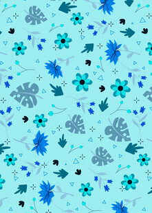浅蓝色花卉图案背景