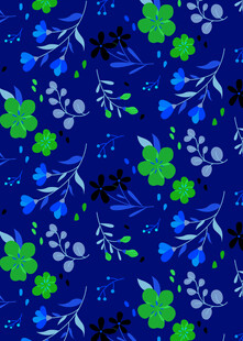 蓝绿花卉图案纹理背景