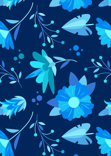 蓝色花卉图案背景