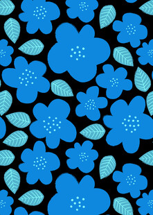 蓝色花卉图案背景