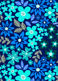 蓝色花卉图案背景纹理