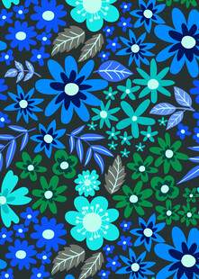 蓝绿花卉图案背景