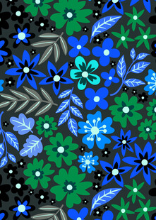 蓝绿花卉图案纹理背景