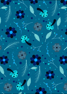 蓝色花卉图案背景纹理