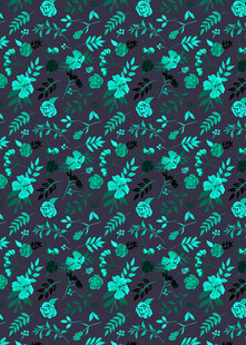 深绿底花卉图案纹理