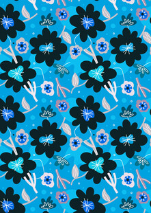 蓝色花卉图案背景纹理
