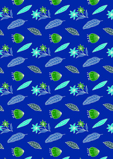 蓝色海洋鱼类图案背景