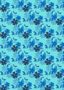 蓝色花卉图案背景纹理