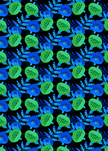 蓝底绿花纹理图案