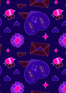 梦幻宇宙花卉元素图案