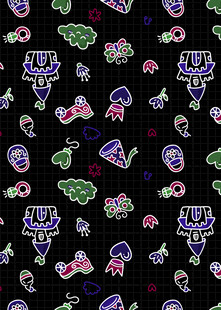 多彩卡通图案无缝背景