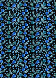 蓝色花卉图案纹理背景