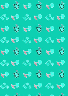 清新绿底多彩图案背景