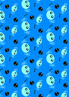 蓝色骷髅头图案背景