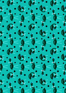 蓝绿色仙人掌图案背景