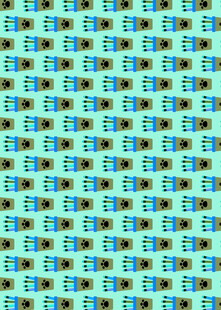 蓝绿相间几何图案纹理