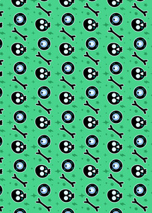 绿色骷髅图案背景纹理