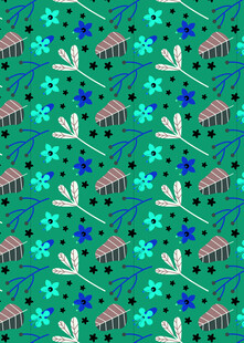 虫花卉图案背景