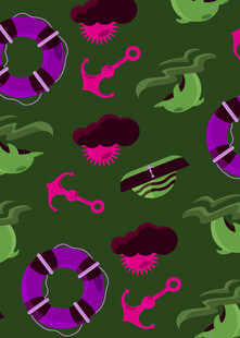 海洋元素无缝图案设计