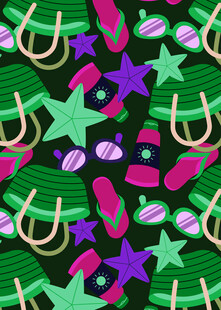 多彩星星糖果装饰图案