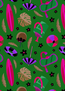 热带风情多彩图案背景