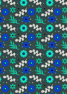 蓝绿花卉图案纹理背景