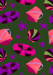 多彩夏日水上用品图案