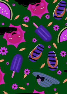 夏日清凉元素图案设计