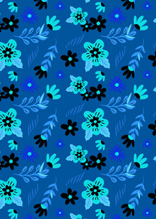 蓝色花卉图案背景