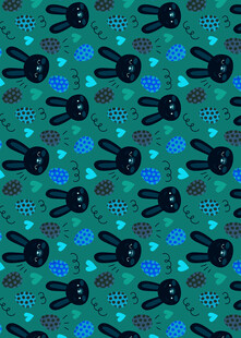 绿色背景兔子图案纹理