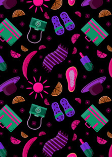 夏日度假元素无缝图案