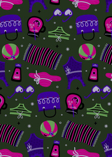 多彩卡通图案无缝背景