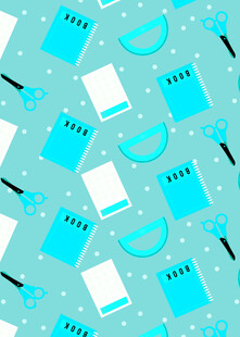 蓝色文具图案背景