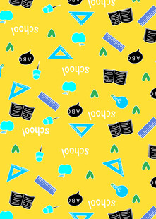 黄色背景学习用品图案