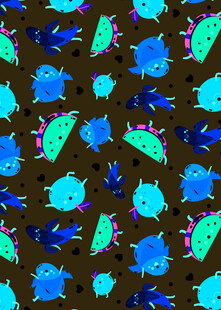 多彩抽象鱼形图案纹理