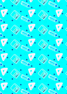 蓝底几何图案无缝背景图