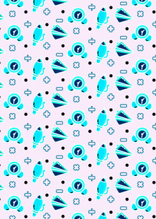 蓝白海洋元素无缝图案