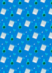 蓝色背景化学实验元素图案