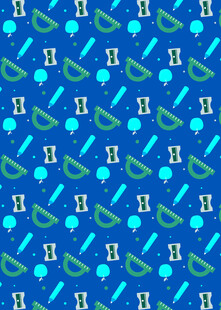 蓝色卡通文具图案背景