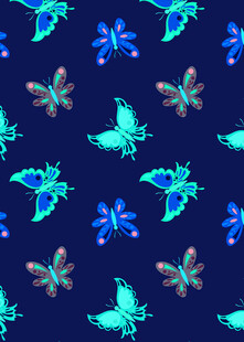 梦幻蝴蝶花卉图案背景