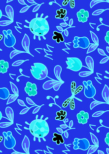 蓝色海洋风卡通图案背景