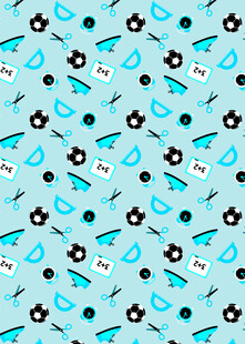 蓝底简约花卉图案纹理