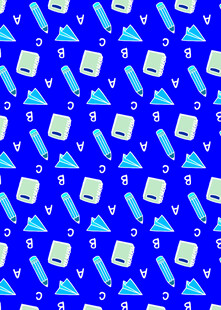 蓝色学习元素无缝图案