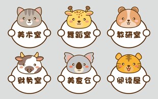 可爱动物科室标识牌