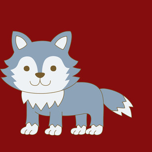 可爱卡通小狼形象